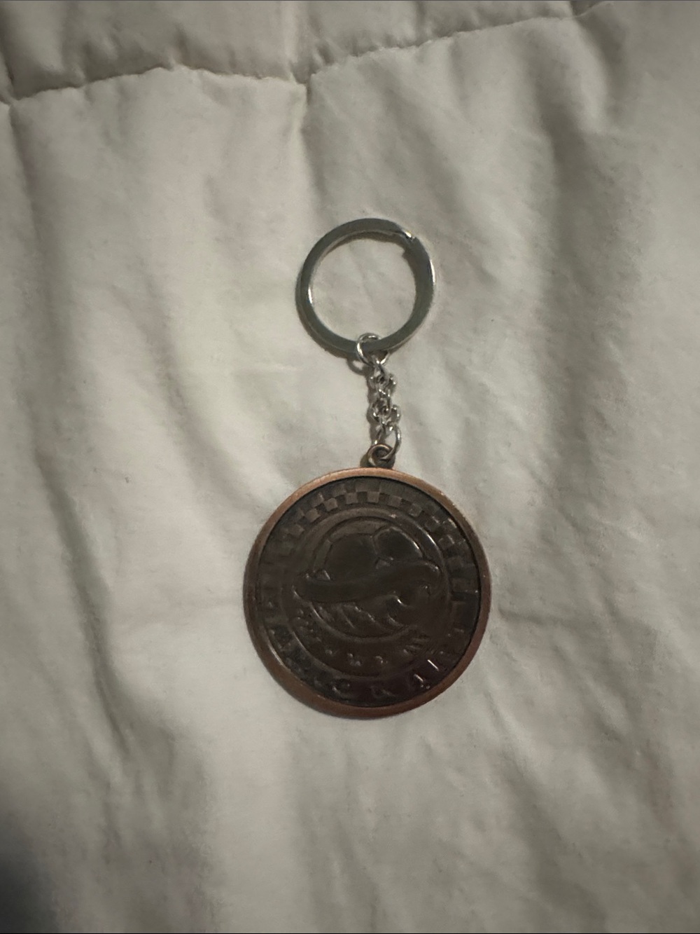 Nintendo Bronze and Silver Mario Kart Coin Keychain
